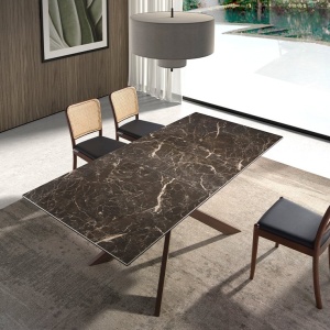Masa extensibila deosebita design LUX Porcelain Marble 160-200cm - Img 7