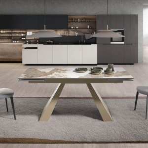 Masa extensibila deosebita design LUX Porcelain Marble 180-260x90cm