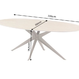 Masa ovala cu blat din ceramica TRAVERTIN 220cm - Img 2