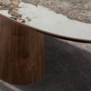 Masa ovala marmura portelanata Walnut 220x112cm - Img 7