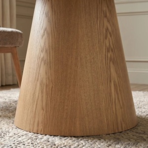 Masa rotunda Ceramica travertin, Furnir stejar, UNIQUE 120cm - Img 4