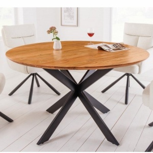 Masa rotunda design industrial Galaxie 130cm, salcam