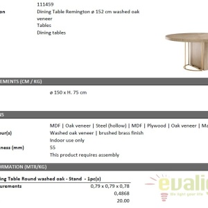 Masa rotunda design LUX Remington diametru 152cm 111459 HZ - Img 8