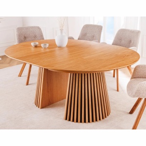 Masa rotunda extensibila Valhalla Wood 120-200cm, stejar