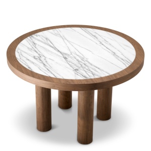 Masa rotunda LUX, Marmura, Furnir Nuc, Presedio 120cm - Img 2