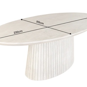 Masa sufragerie ART DECO 220cm lemn masiv de mango, gri fumuriu - Img 10