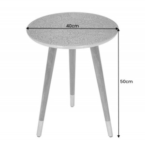 Masuta auxiliara design unicat Alcasar 50cm, argintiu antic - Img 4