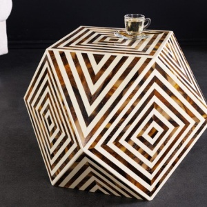 Masuta auxiliara design unicat Bone Inlay 60cm - Img 6