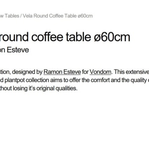 Masuta cafea de exterior / interior design ultra-modern premium D-60cm VELA - Img 2