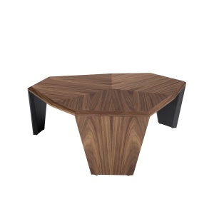 Masuta de cafea asimetrica design modern Walnut and Black - Img 3