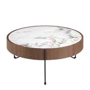 Masuta de cafea deosebita design LUX Walnut-Marble - Img 3