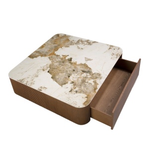 Masuta de cafea deosebita design LUX Walnut-Marble - Img 5