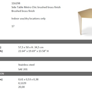 Masuta de cafea design LUX Metro Chic alama periata - Img 5