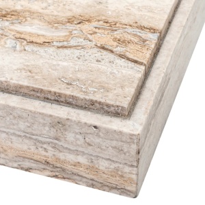 Masuta de Cafea Design LUX, Travertin, Silver, Sartoria, 83x83cm - Img 6