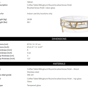 Masuta de cafea eleganta design LUX Billinghurst - Img 2