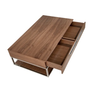 Masuta de cafea moderna design LUX Walnut and Chrome - Img 6