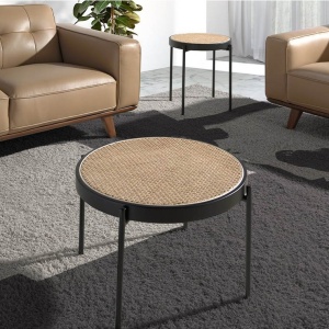 Masuta de cafea rotunda design modern Rattan