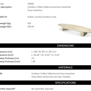 Masuta design LUX pentru Exterior, Aurore - Img 2
