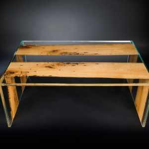 Masuta eleganta, LUX design Glass-Wood VENEZIA 120x80cm 7511780.00 - Img 2
