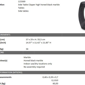 Masuta laterala design LUX Clipper high, negru 115369 HZ - Img 5