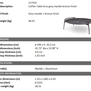 Masuta laterala design LUX cu blat din marmura Arca - Img 6
