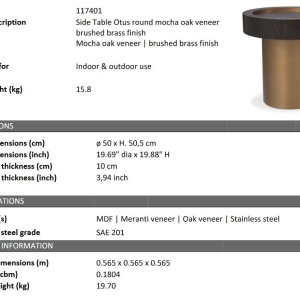 Masuta laterala design LUX Otus round - Img 2