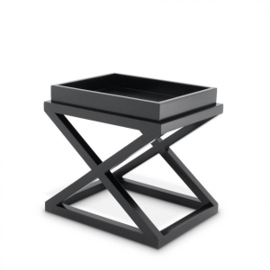 Masuta laterala design modern McArthur negru 61x48cm 105455 HZ