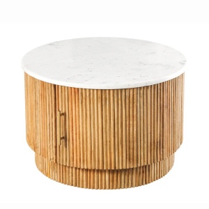 Masuta lemn de mango, marmura alba TRES CHIC 60cm - Img 2