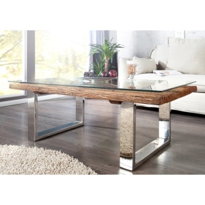 Masuta Living design high-tech din metal si lemn masiv, Barracuda 110cm A-36650+30117G VC