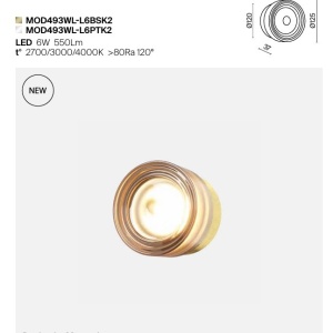 Mini Aplica LED CCT cu striatii Olo alama - Img 6
