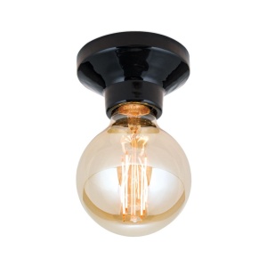 Mini Plafoniera din ceramica neagra FROST