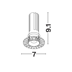 Mini Spot incastrabil LED 10W 3000K Trimless Duran negru - Img 3