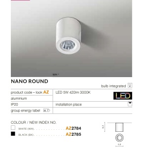 Mini Spot LED aplicat tavan/plafon NANO ROUND alb - Img 2