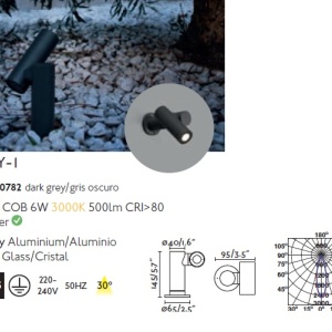 Mini stalp LED cu proiector directionabil IP65 SPY-1 82875 universul-luminii.ro