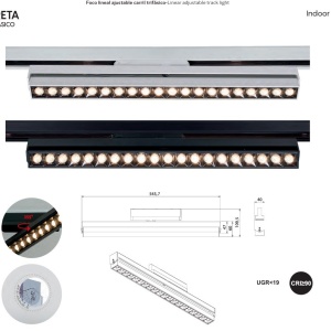 Modul alb liniar LED 3000K, Accesoriu pentru sine trifazate Mantra, CRETA MA-8359 - Img 3
