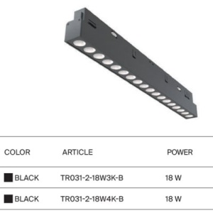 Modul LED, accesoriu pentru sina magnetica Exility, Points negru 18W 4000K 131405 universul-luminii.ro