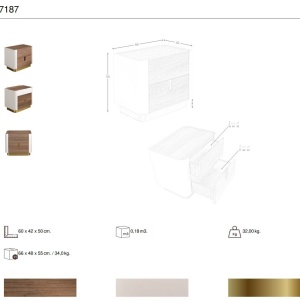 Noptiera deosebita design LUX Walnut-Bej - Img 2