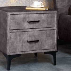 Noptiera design modern Boutique 50cm, gri inchis - Img 6