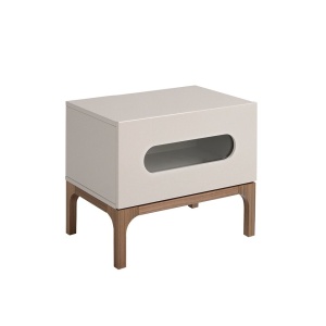 Noptiera design modern cu iluminare interioara Gray and Walnut - Img 5