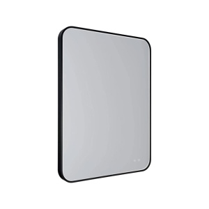 Oglinda baie cu iluminat LED MIRROR Negru 76x91cm