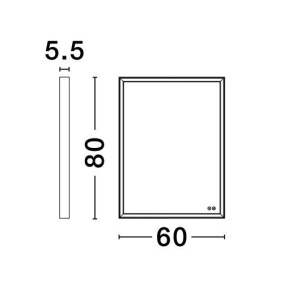 Oglinda cu iluminat LED IP44 3000K Ambor, 60x80cm, NVL-9006040 170435 universul-luminii.ro