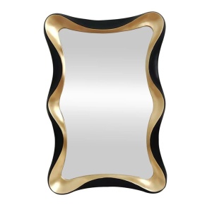 Oglinda de perete decorativa ALICE 120cm negru/ auriu