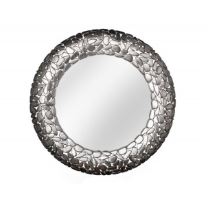 Oglinda de perete decorativa Stone Mosaic 82cm argintiu