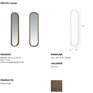 Oglinda de perete design modern Alline 40x150cm - Img 3