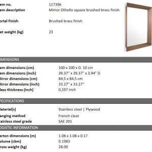 Oglinda decorativa design LUX Othello square 100x100cm - Img 2