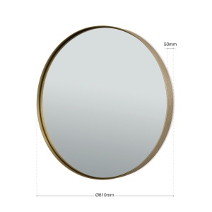 Oglinda decorativa design modern CARLO auriu D-61cm - Img 8