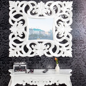 Oglinda decorativa eleganta design clasic Venice alba A-15628 VC