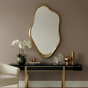Oglinda decorativa EMBER 100cm auriu - Img 2