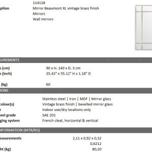 Oglinda decorativa LUX Beaumont XL alama 90x140cm 114128 HZ - Img 3