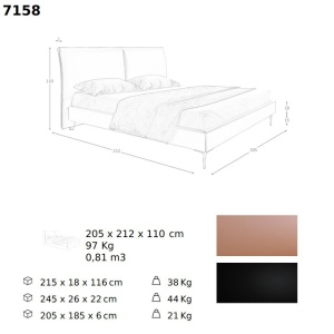 Pat dublu tapitat design LUX Brown 180x200cm - Img 10